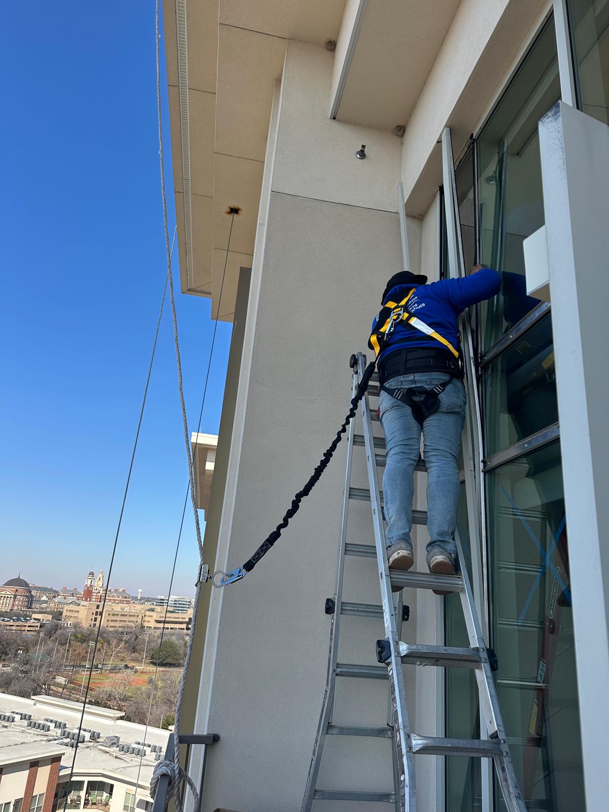 Exterior high-rise glass access project